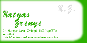 matyas zrinyi business card
